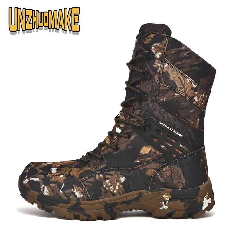 Men's Camouflage Tactical Boots Desert Waterproof Work Safety Shoes Mountaineering Shoes Ankle Boots Men's Outdoor Boots