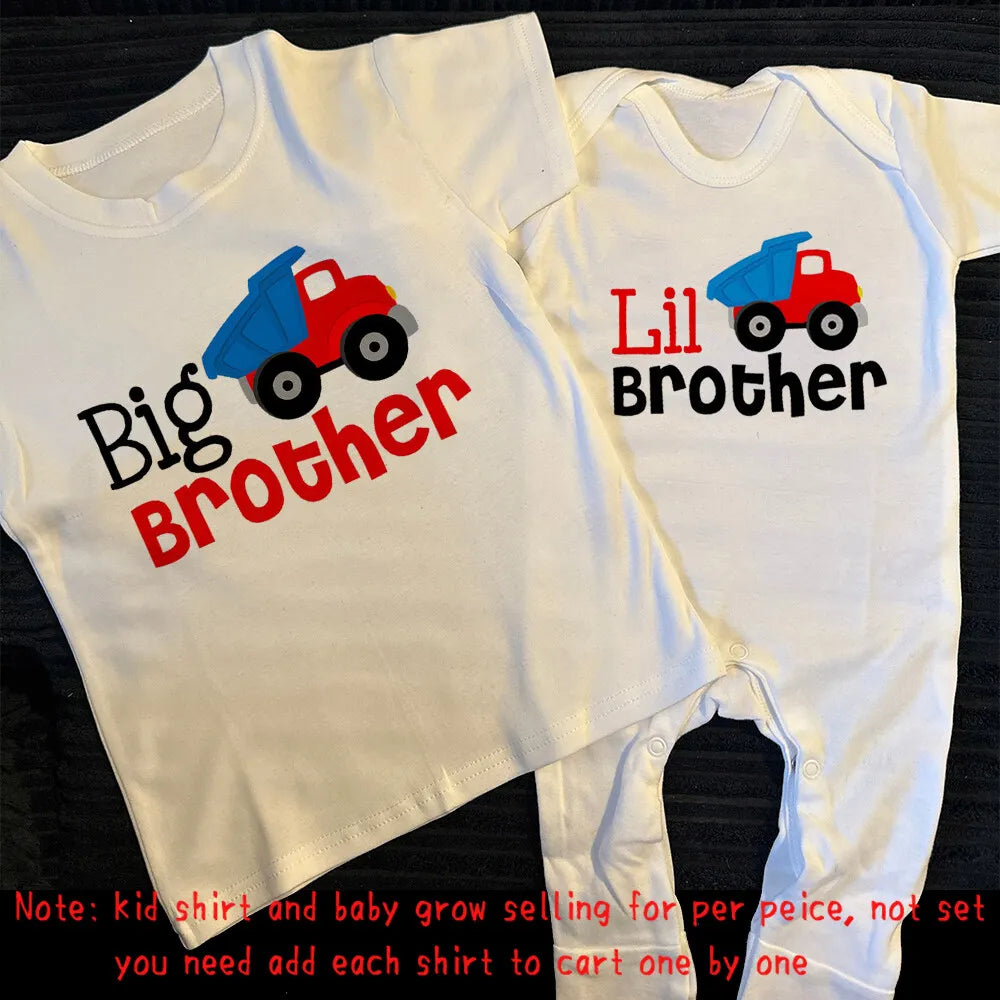 Big Brother/Little Brother Matching Sibling Kids T-shirt and Baby Grow Baby Shower Gifts Baby Coming Home Outfits Sibling Cloth