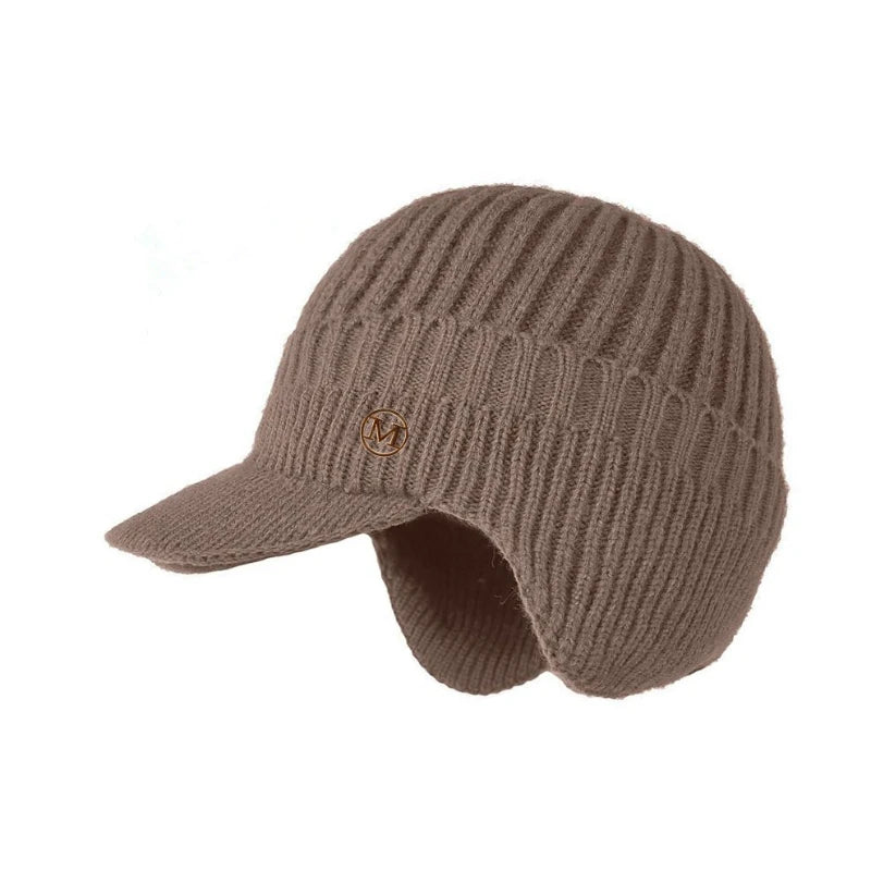 Men's Beanie Hat,winter Thick Fleece Lining Windproof Knitted Cap with Earmuffs,suitable for Outdoor Cycling,cold Weather Warmth