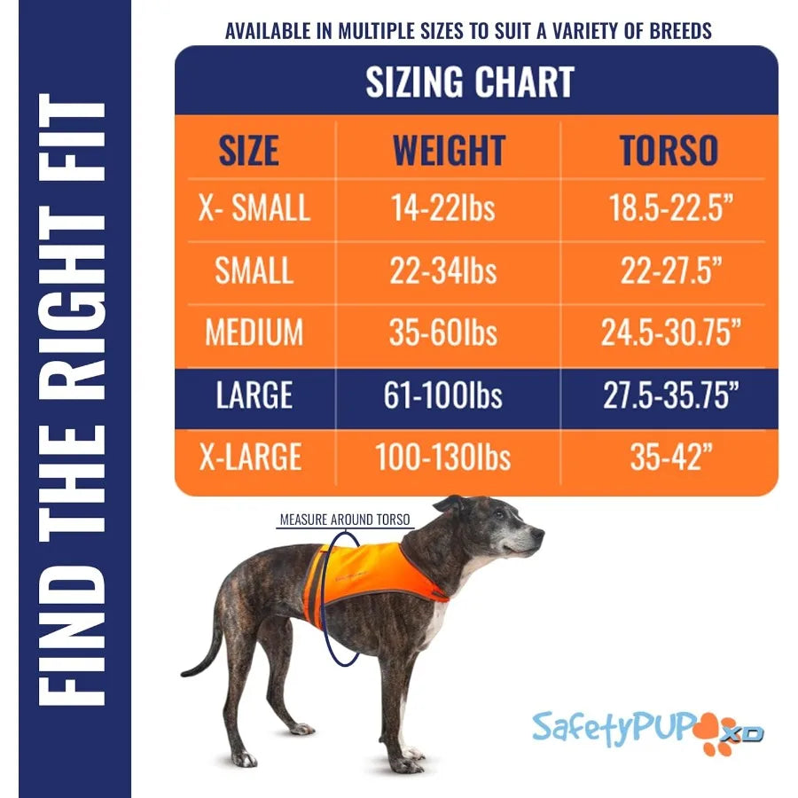 Blaze Orange Dog Vest Lite Edition: High Visibility Reflective Jacket with Mid Back Coverage for Hunting and Outdoor Activities