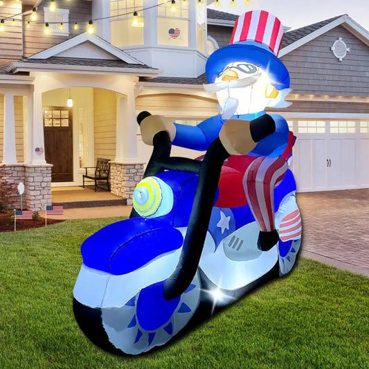 GOOSH 4th of July Patriotic Inflatable Decorations Uncle Sam Blow Up Yard with LED Lights for Holiday Party Independence Day