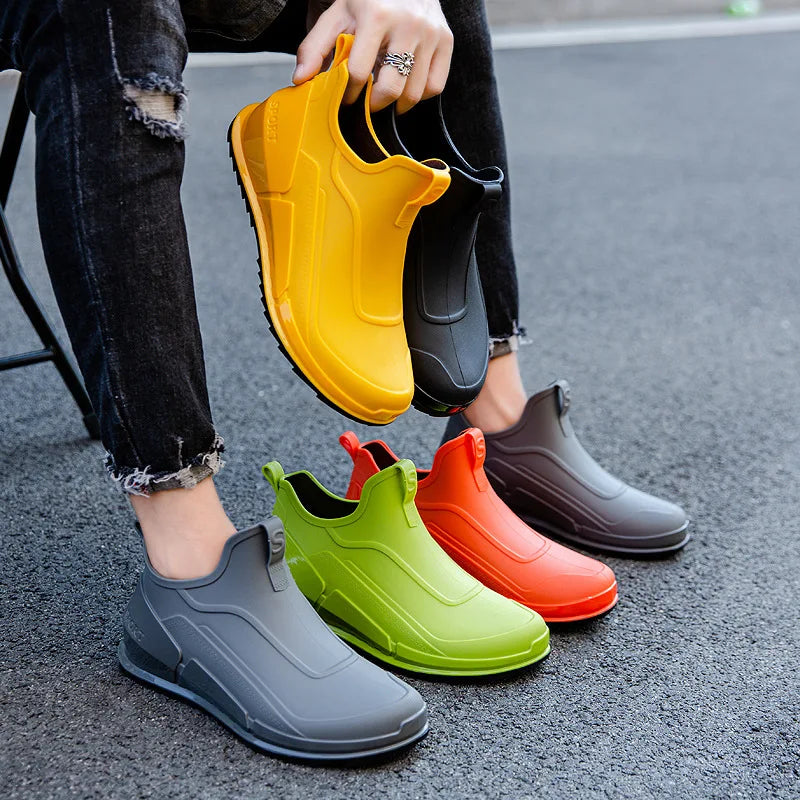 Ankle Rain Boots  Waterproof Shoes Outdoor Rain Boots Fishing Non-slip Rubber Shoes Thick Soled Water Shoes