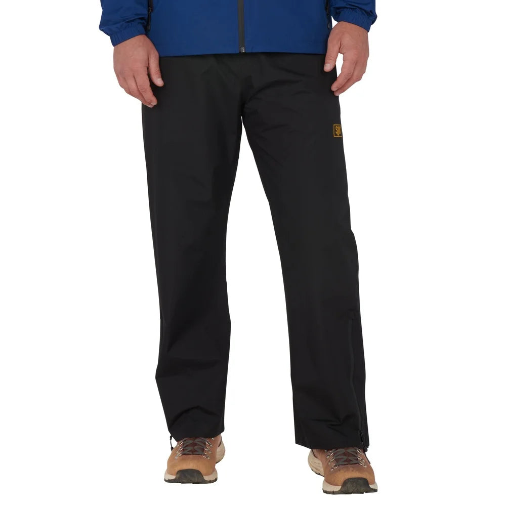 Lightweight Water-Resistant Men's Rain Pants with Elastic Waistband Adjustable Zippered Cuff Breathable Fabric Outdoor Travel