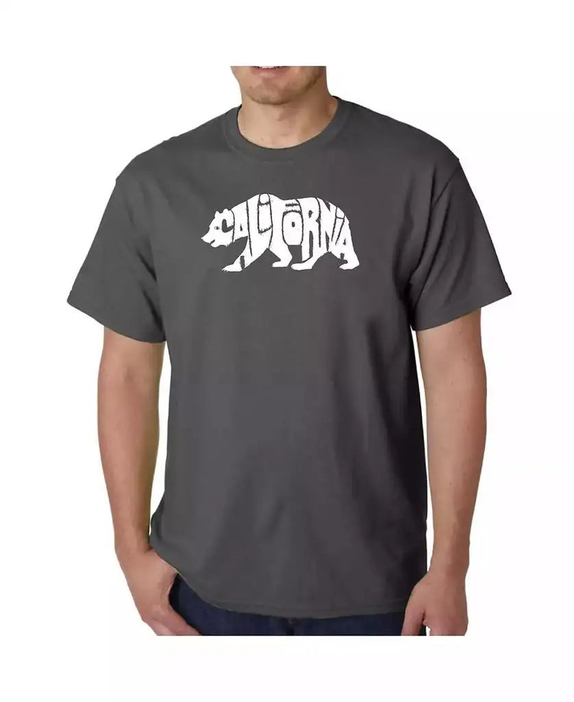 LA Pop Art | Men's Word Art T-Shirt - California Bear