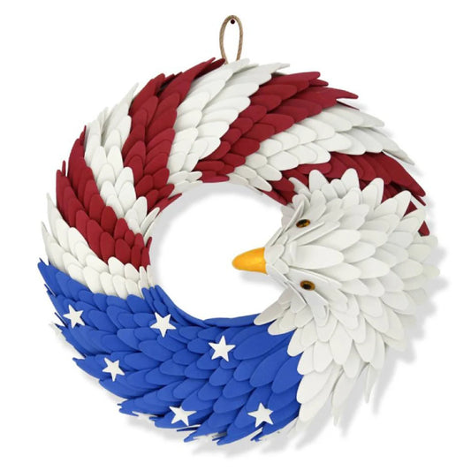 American Flag Eagle Wreath 4th of July Wreath Festival Garland for Front Door Decorations