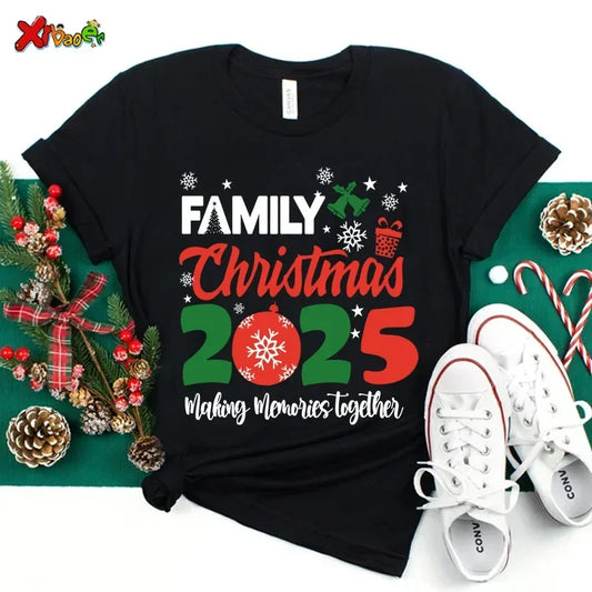 Christmas Family Match Outfit T Shirt 2025 Family Matching Shirts Outfit Shirt Family Look Party Tops Baby Outfits Clothes Gift