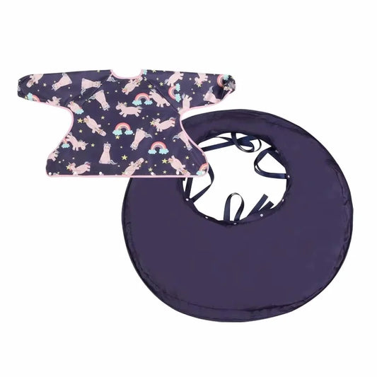 Infant Feeding Table Cover For High Chair Toddler Bib Mess Proof Long Sleeve Smock Attaches to Feeding MatBaby Eating Table Mat