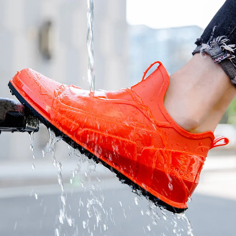 Ankle Rain Boots  Waterproof Shoes Outdoor Rain Boots Fishing Non-slip Rubber Shoes Thick Soled Water Shoes