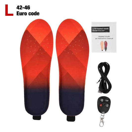 Men Women Heated Insoles With Rechargeable 3300mAh Battery Wireless Remote Controlled Temperature Heating Foot Warmer S/M/L