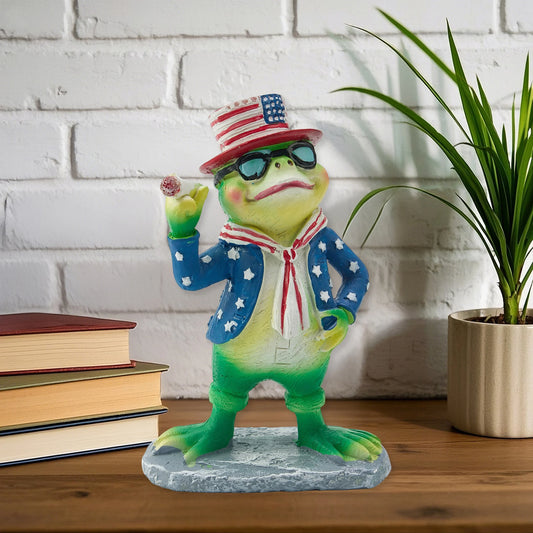 Funny Patriotic Cat Statue Resin Animal Decor for Home Indoor Outdoor Garden Decorations 4th of July Figurine