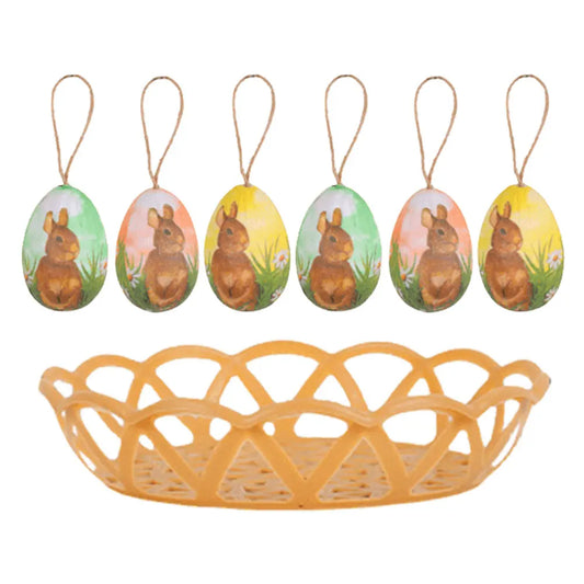 Easter Eggs Easter Decoration Tree Ornaments Hanging Egg Spring Ornaments Nice Colors for Kids School Office Party Supplies