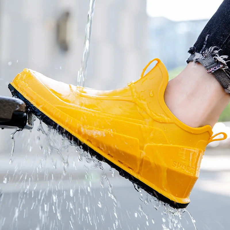 Ankle Rain Boots  Waterproof Shoes Outdoor Rain Boots Fishing Non-slip Rubber Shoes Thick Soled Water Shoes