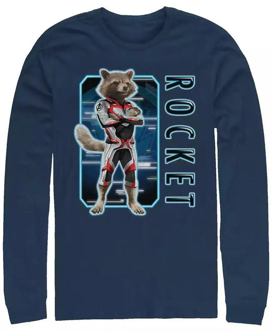 Rocket Raccoon Men's Long Sleeve Running T-Shirt Casual Comfortable Sportswear for Active Fitness Use