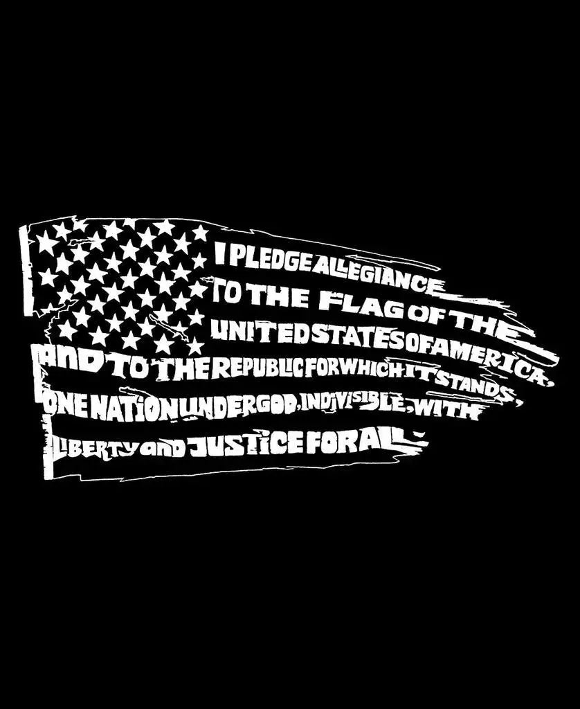 LA Pop Art Pledge of Allegiance Flag Cotton Running T-Shirt for Men Casual Sportswear Comfortable Fitness Tee Active Lifestyle