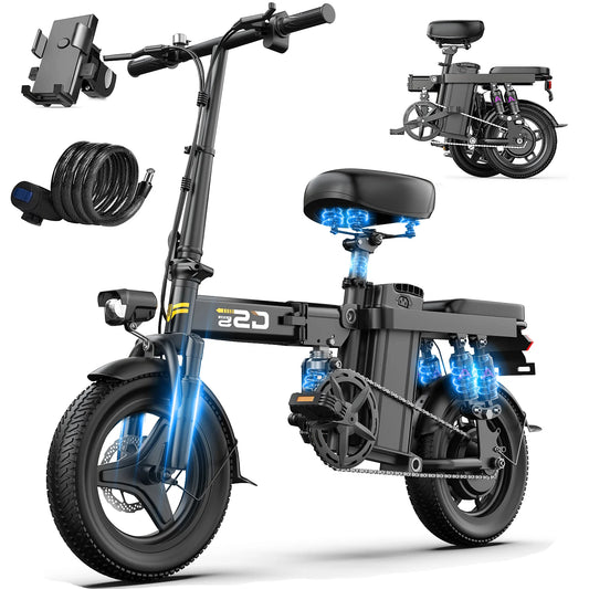 Electric Bike for Adults Teen-Folding Electric Bicycle 750W Peak Motor,20+MPH 35 Miles,Commuter Ebike 48V 15AH Removable Battery