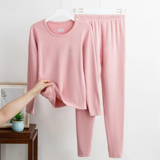 Autumn and Winter New Women's Cashmere Silk Thermal Underwear Set of Qiu Yi Qiu Pants Teenage Thermal Clothing Bottoming Underwe