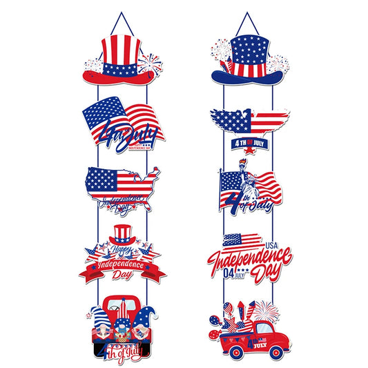 4th Of July Door Decoration, Fourth Of July Theme Outdoor Welcome Banner, Independence Day Hanging Vertical Decor For Porch
