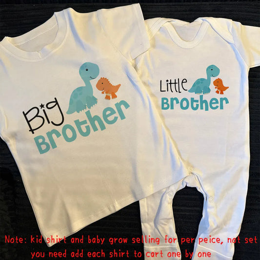 Big Brother/Little Brother Matching Sibling Kids T-shirt and Baby Grow Baby Shower Gifts Baby Coming Home Outfits Sibling Cloth