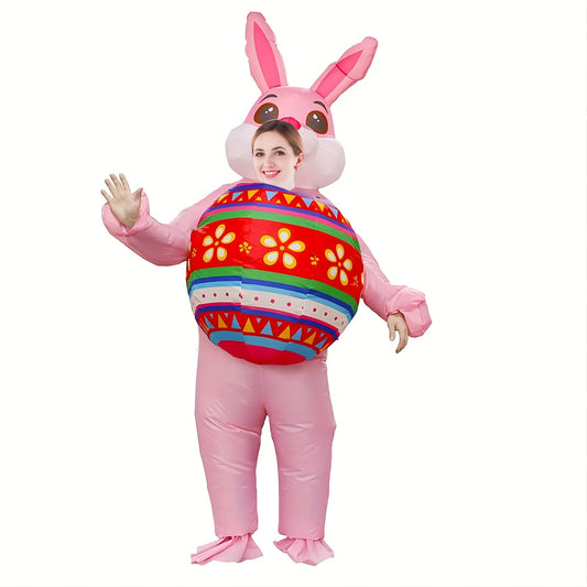 Inflatable Easter Rabbit Costume Mascot Adult Children Clothes Role Play Bunny Suit for Adult Carnival Easter Rabbit Decoration