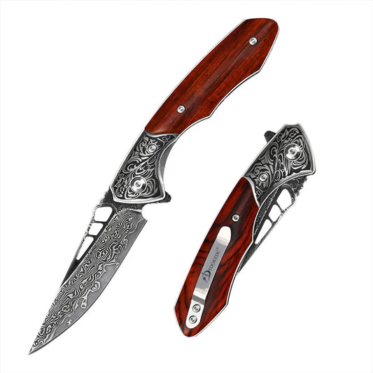 SDOKEDC VG10 Damascus Steel Pocket Knife Folding Knife Camping Survival Fishing Edc Knife Multitool Utility Knife Mens Gifts