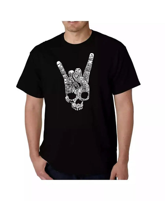 LA Pop Art Men's Heavy Metal Genre Word Art Short Sleeve T-Shirt Sportswear Casual Running Tee