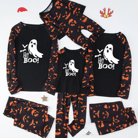 Happy Halloween Matching Pajamas Glow In Dark Adults Kids Cltohing Set Pyjamas Baby Romper Boys Girls Clothes Family Look Pjs